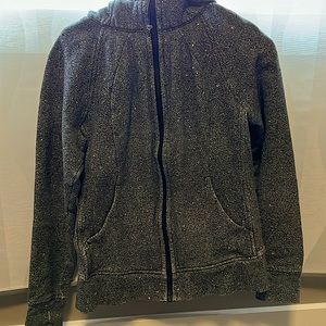 Lululemon size 10 full zip speckled dark grey scuba hoodie